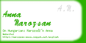 anna marozsan business card